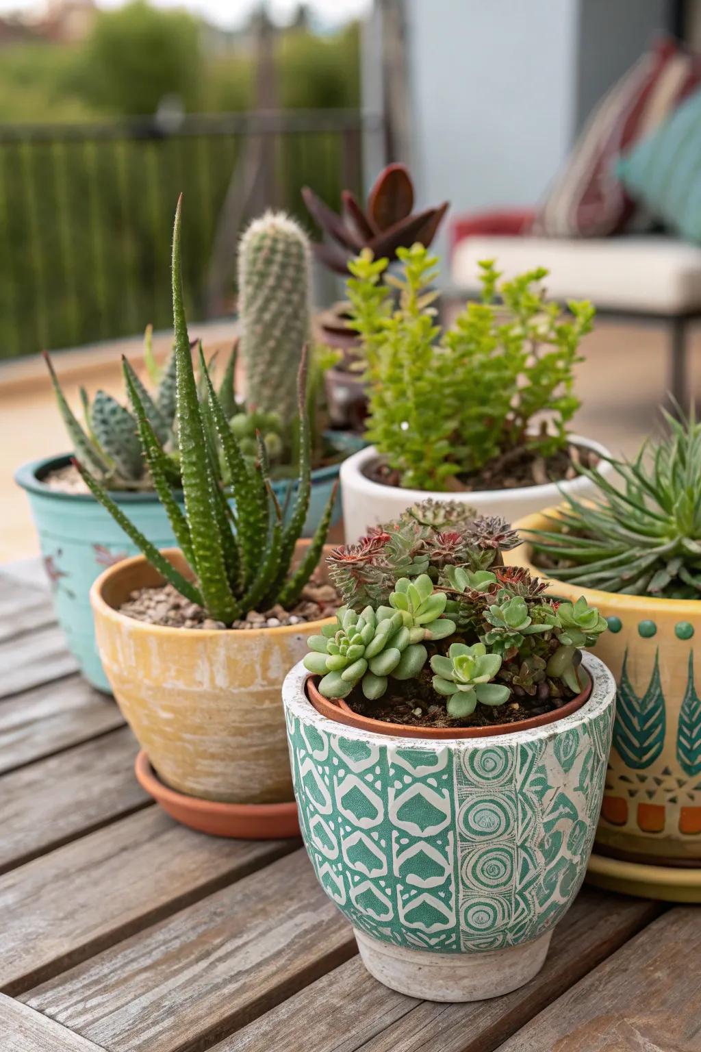 Container gardening offers flexibility and style.