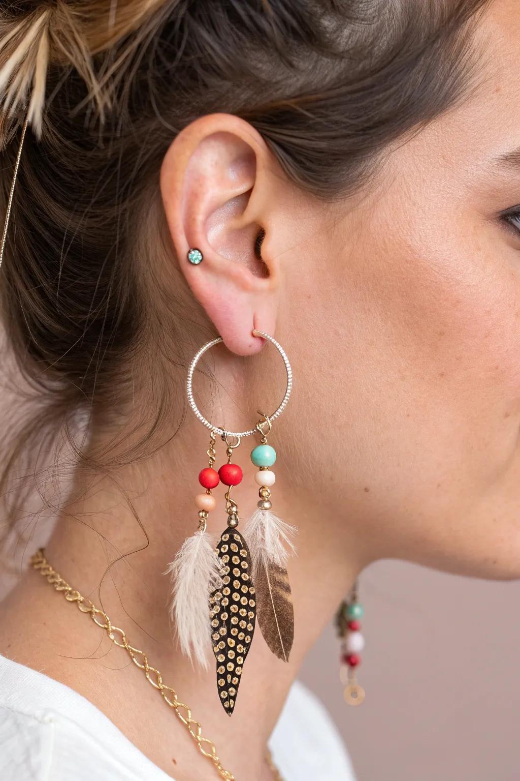 Embrace the art of asymmetry with stunning earring combinations that turn heads.
