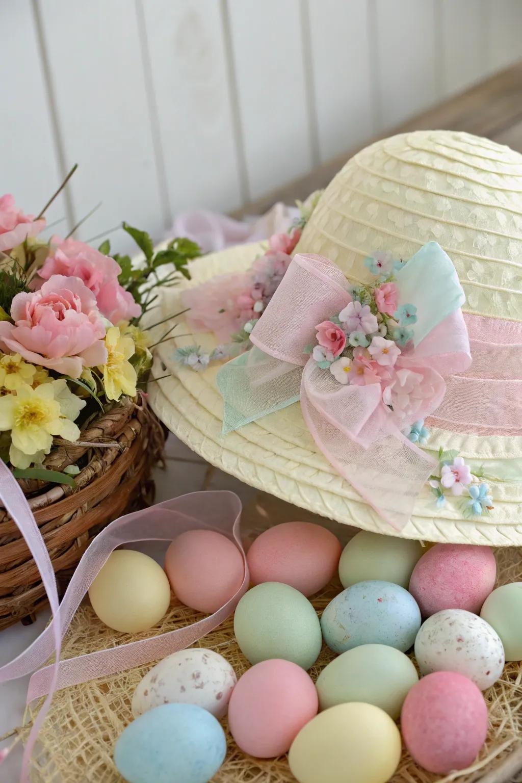 A perfectly pastel Easter bonnet that's timeless and sweet.