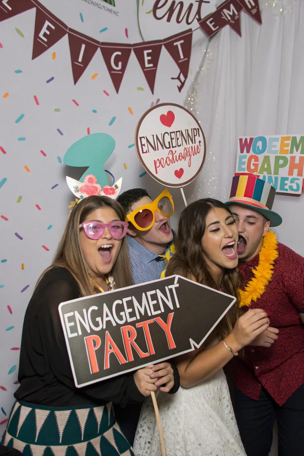 Capture moments with a playful photo booth setup.