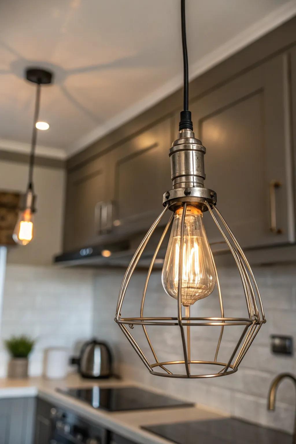 Illuminate your space with the art of craftsmanship: a stunning metallic pendant light that transforms any room.