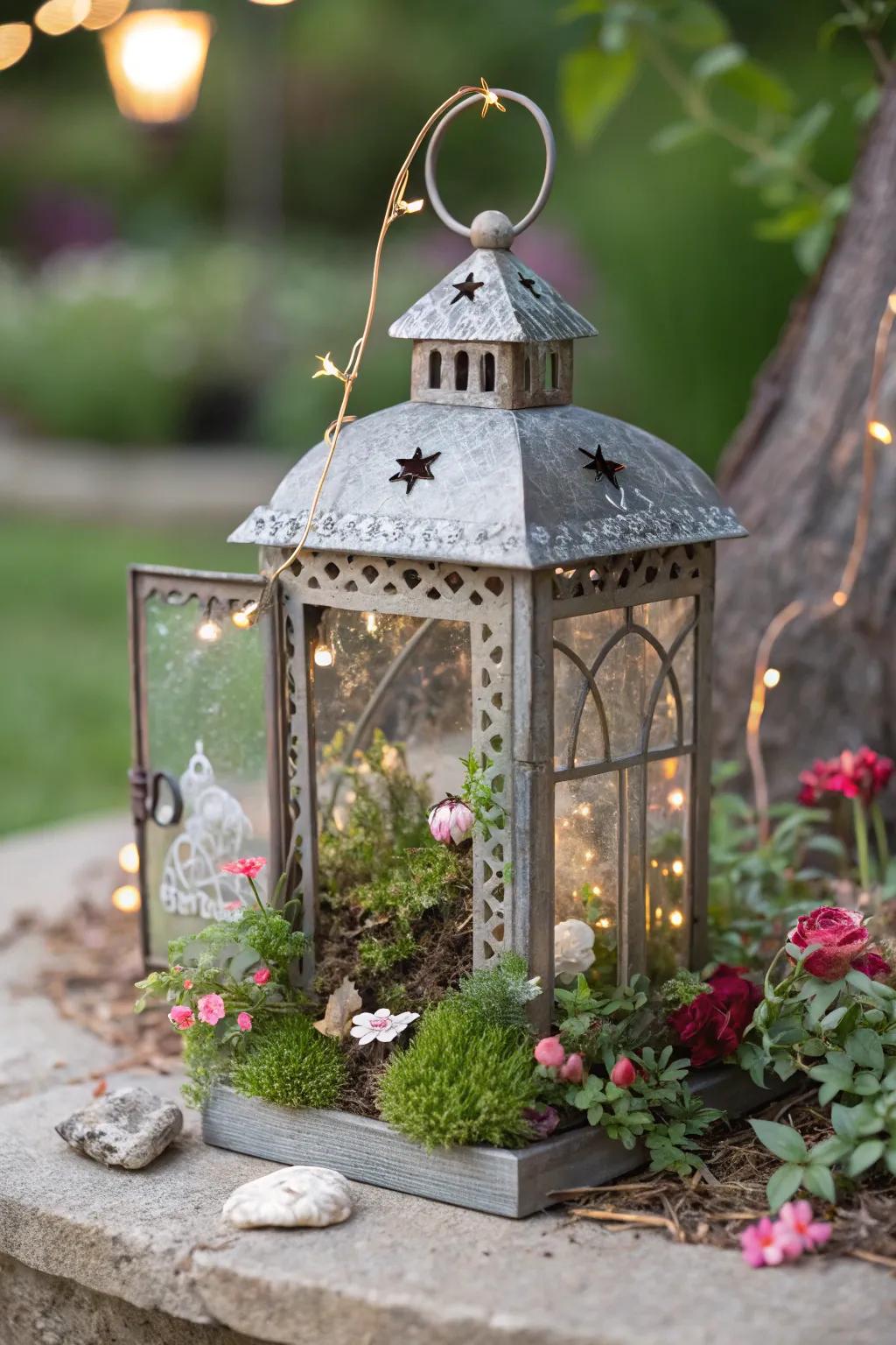 A lantern fairy home glows softly, inviting magic into your space.