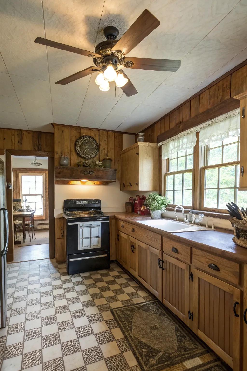 Ceiling fan with lights offers both practicality and style.