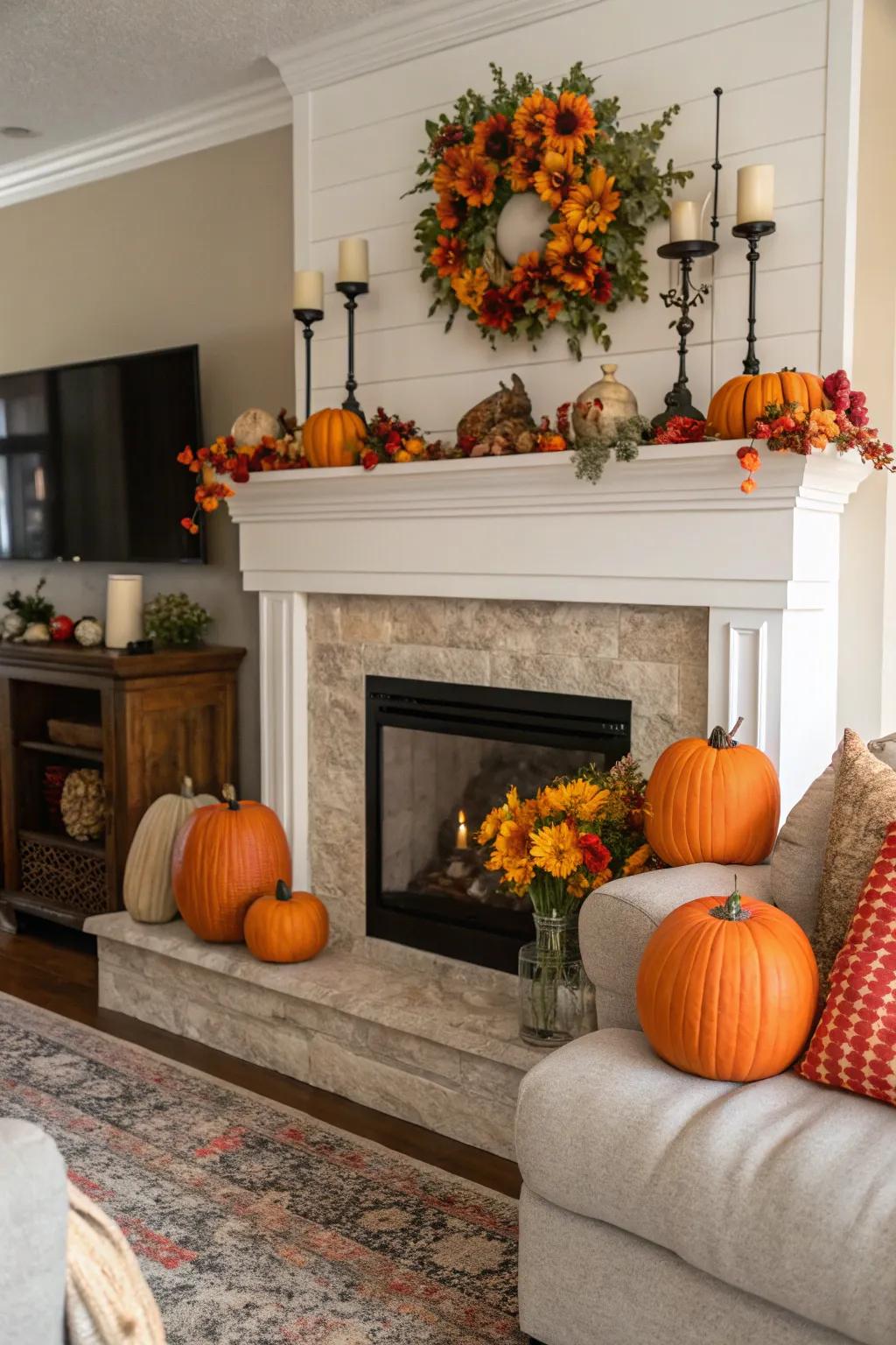 Seasonal decor can keep your mantel looking fresh and festive.