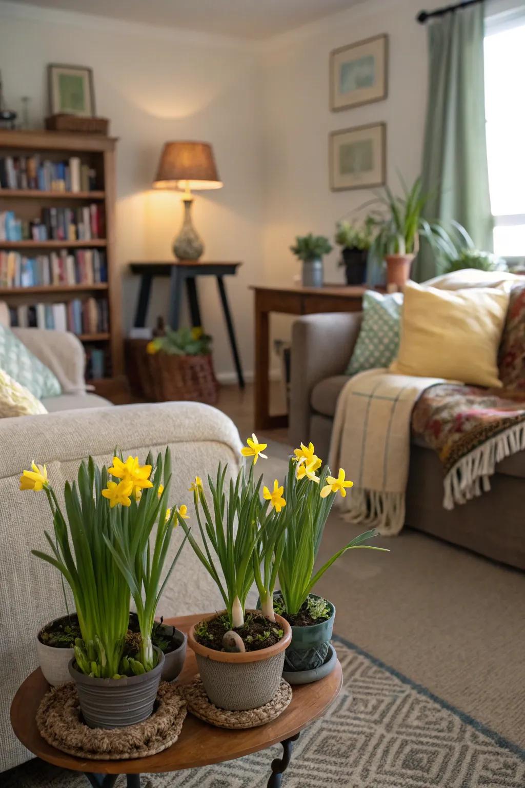 Daffodils bring a touch of sunshine indoors.