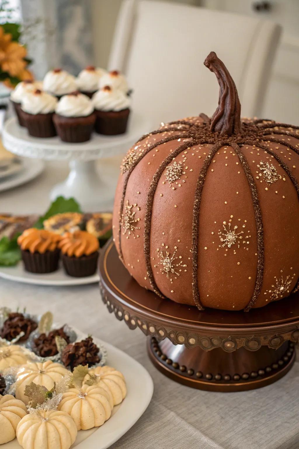 Chocolate cake pumpkins bring a deliciously elegant touch to any party.