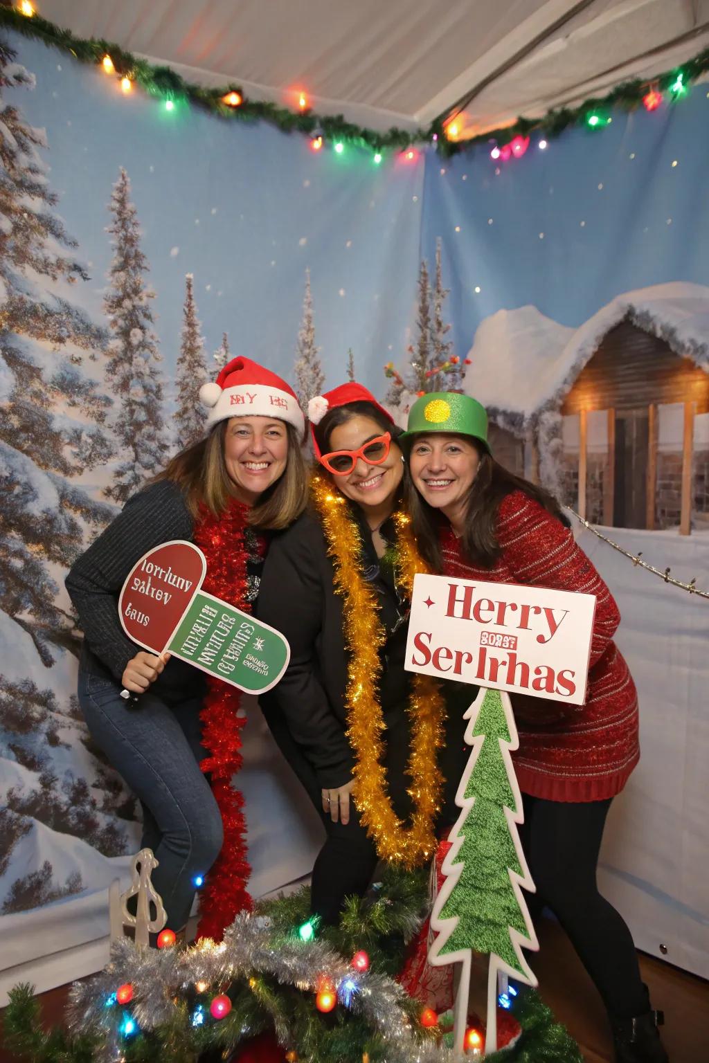 Capture memories with an interactive photo booth at Friendsmas.