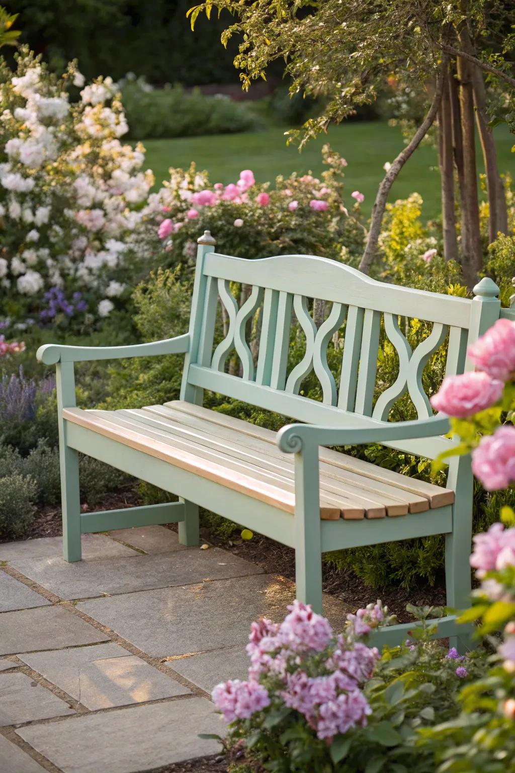 A two-tone paint scheme adds elegance and flair to your bench.