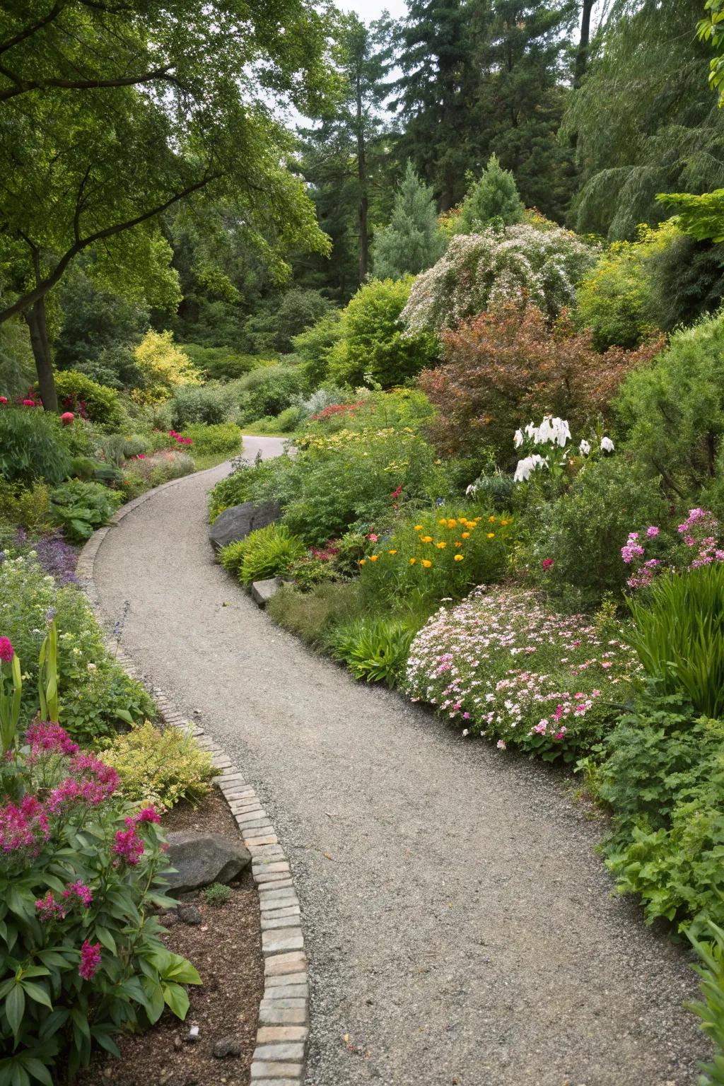 Cost-effective gravel and paver path.