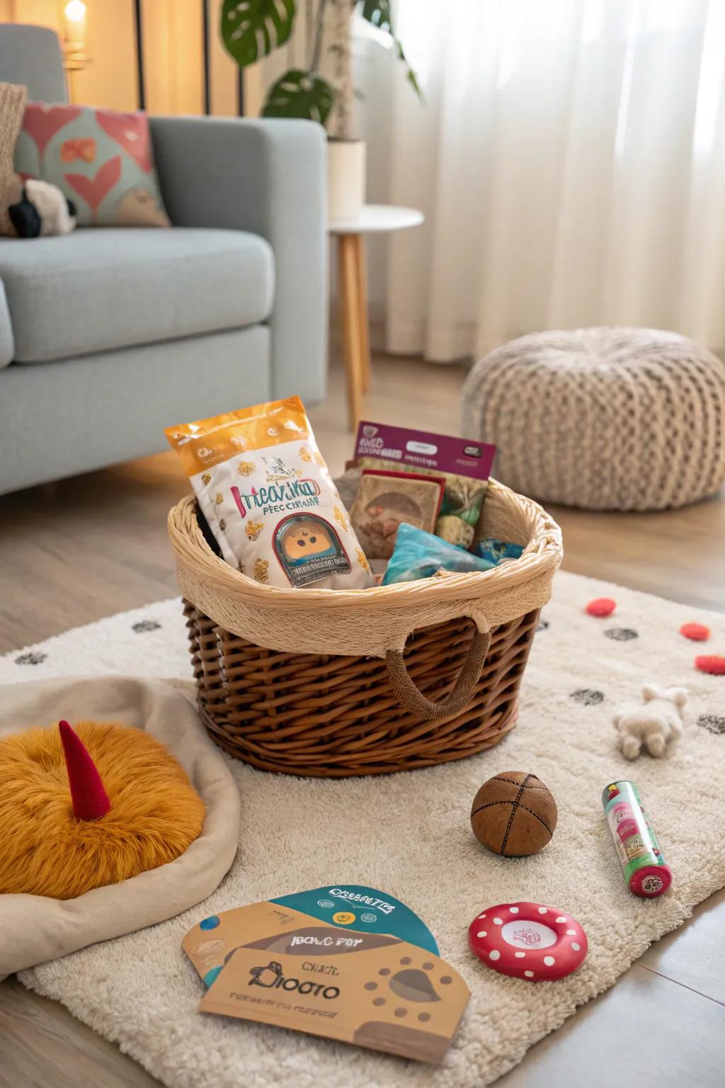 Show their pets some love with a pet lover's basket.