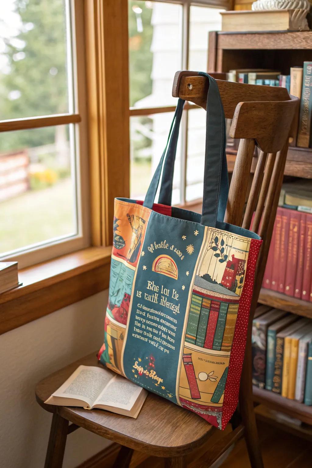 A literary tote bag is a chic way to carry books and more.