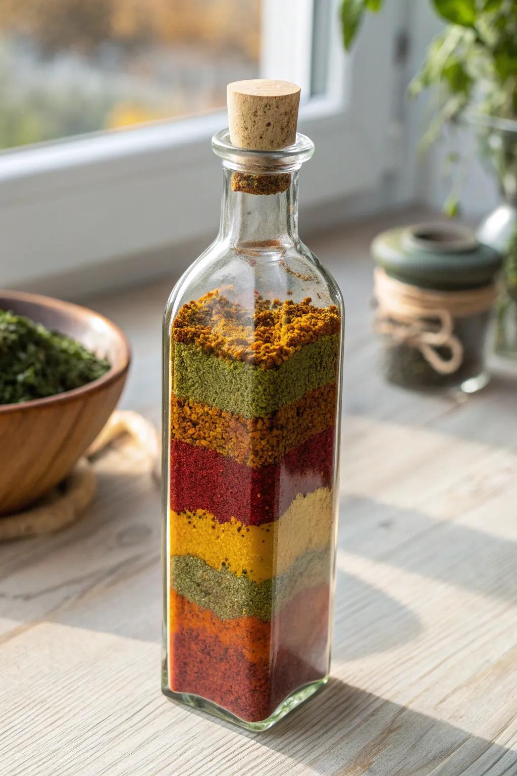 Elevate your gift-giving with bespoke spice blend bottles – where simplicity meets vibrant creativity.