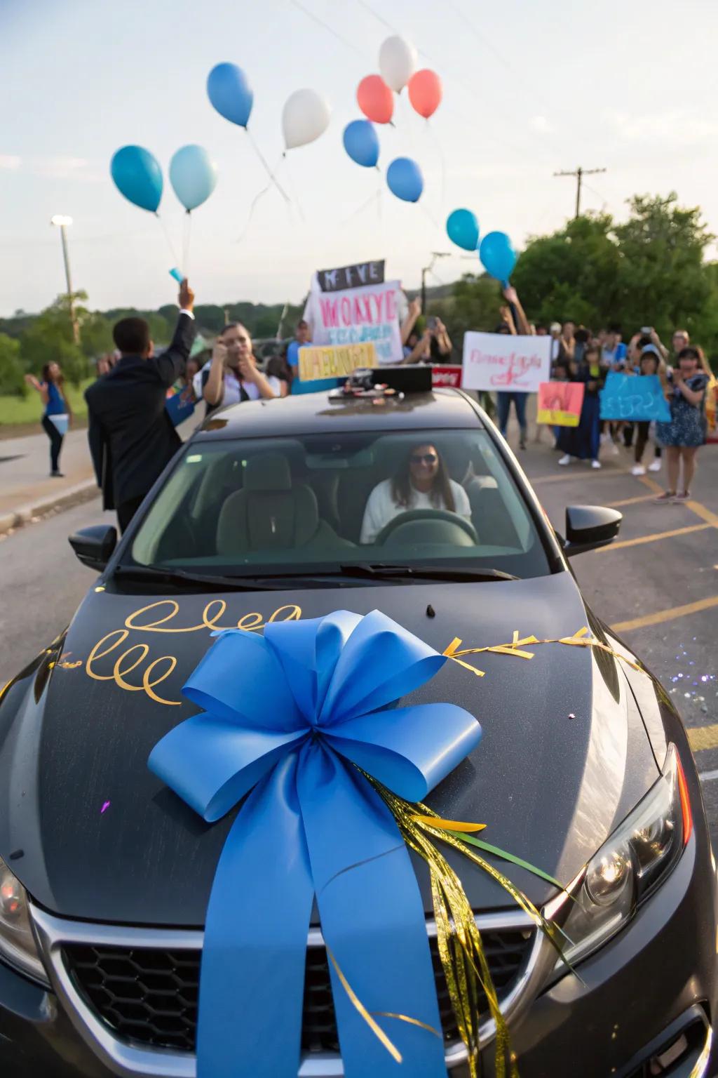 A giant bow turns any car into a grand graduation gift.