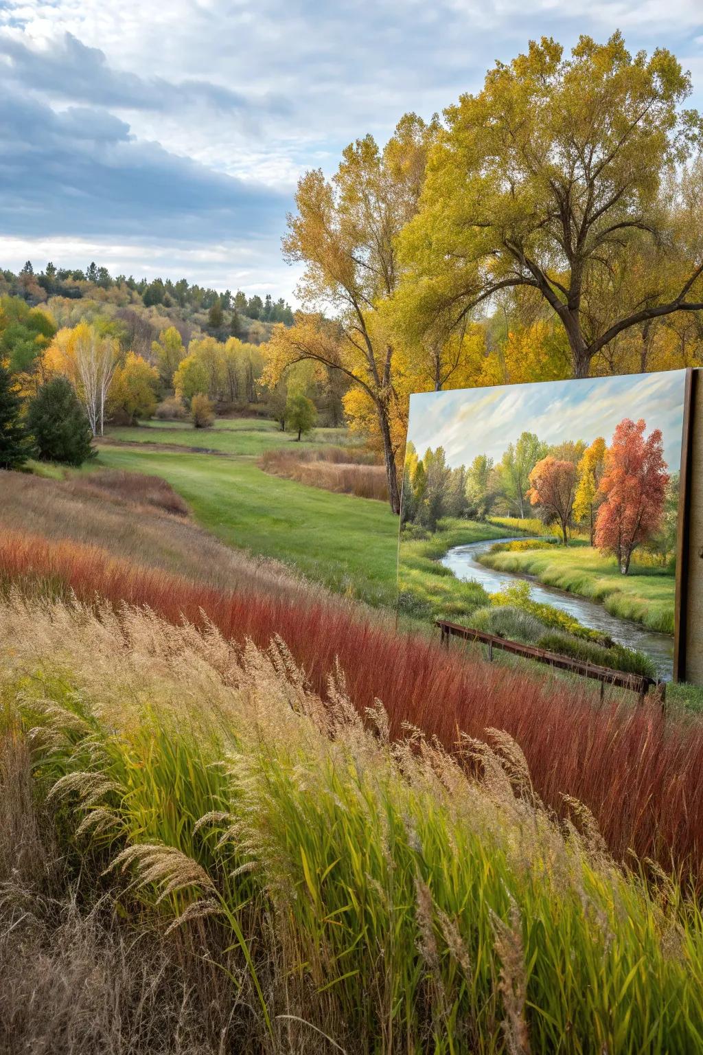 Seasonal colors add variety and evolution to grass paintings.