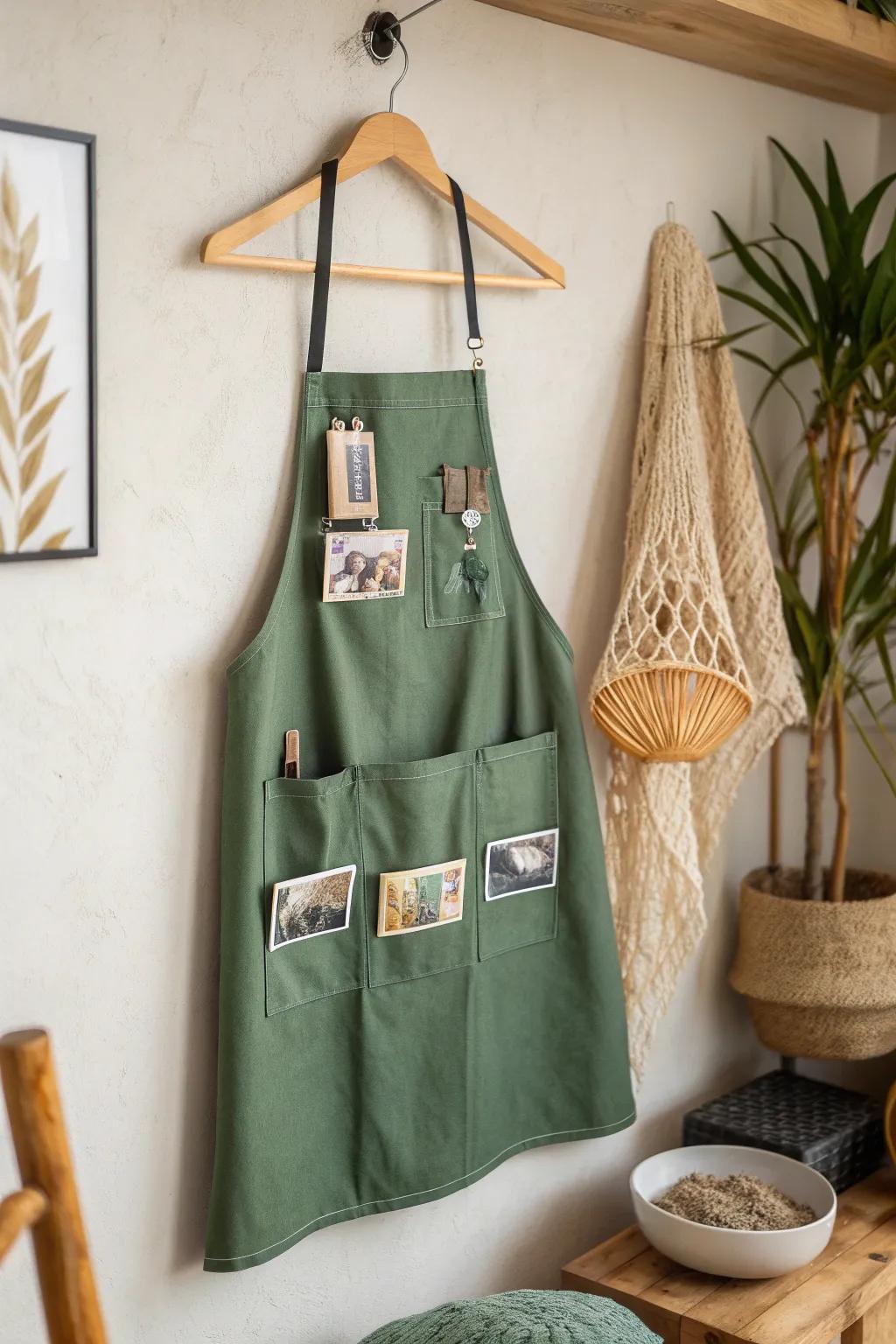 Capture memories with style: Transform your apron into a nostalgic photo display!
