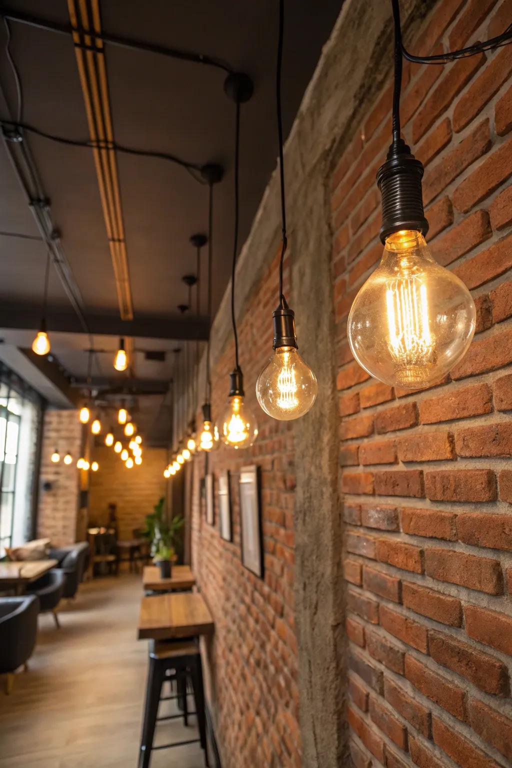 Edison bulbs enhance architectural features beautifully.