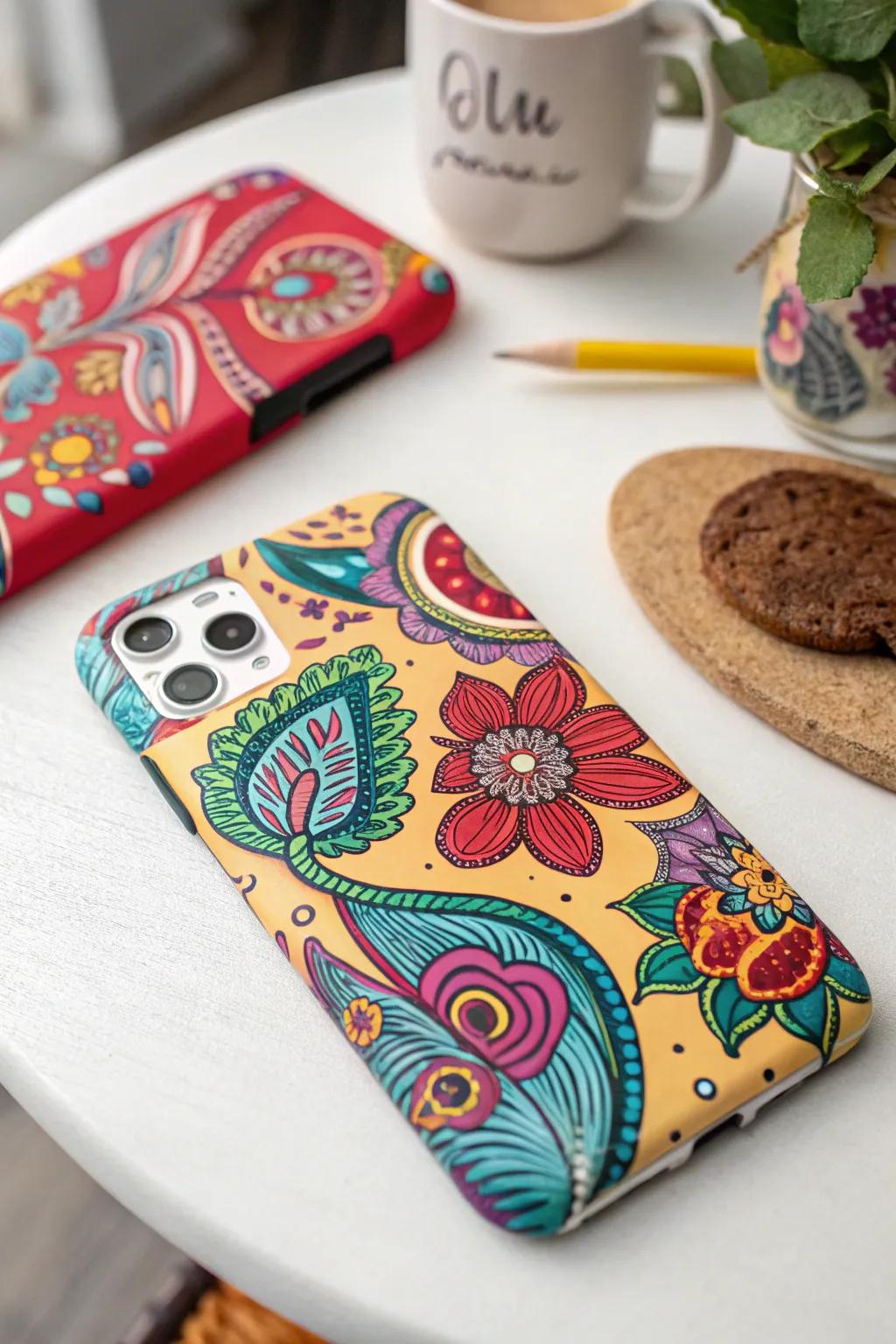 A vibrant phone case that reflects personal style and creativity.