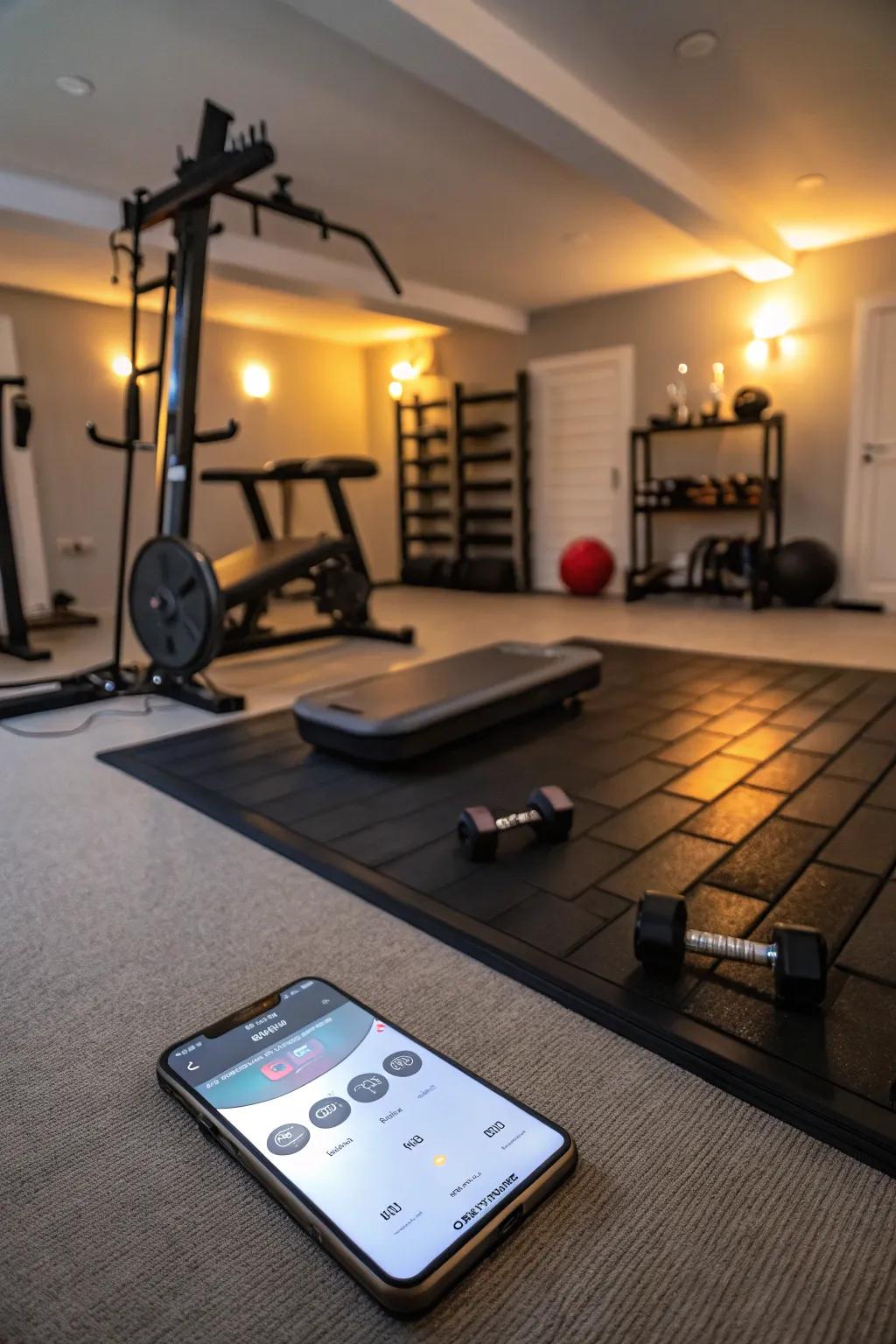 Smart lighting offers customizable control over your gym's ambiance.