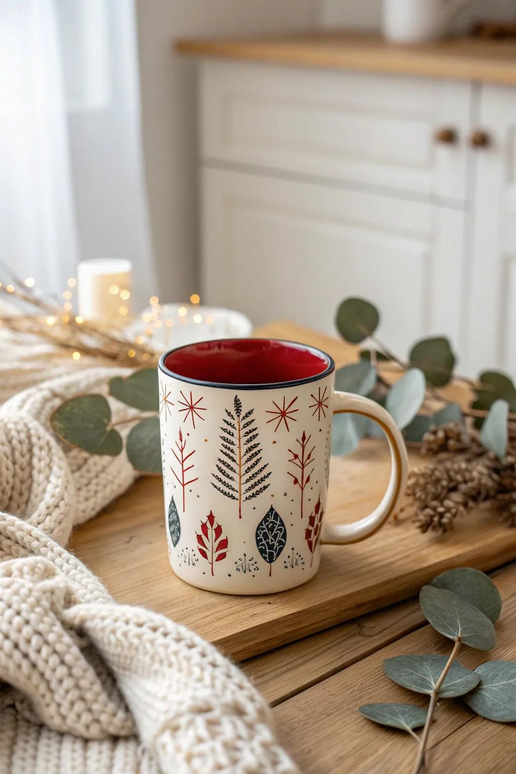 Craft your perfect gift: a hand-painted mug that combines minimalist elegance with personal flair.