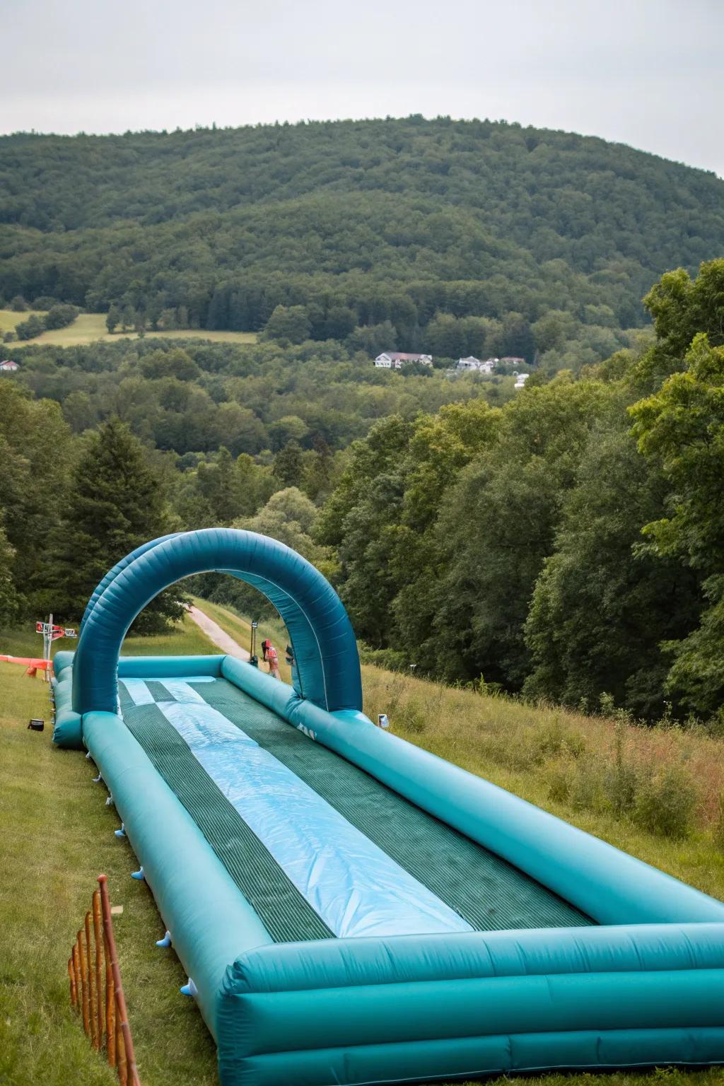 Elevate your backyard fun with a chic and adventurous inflatable obstacle course!