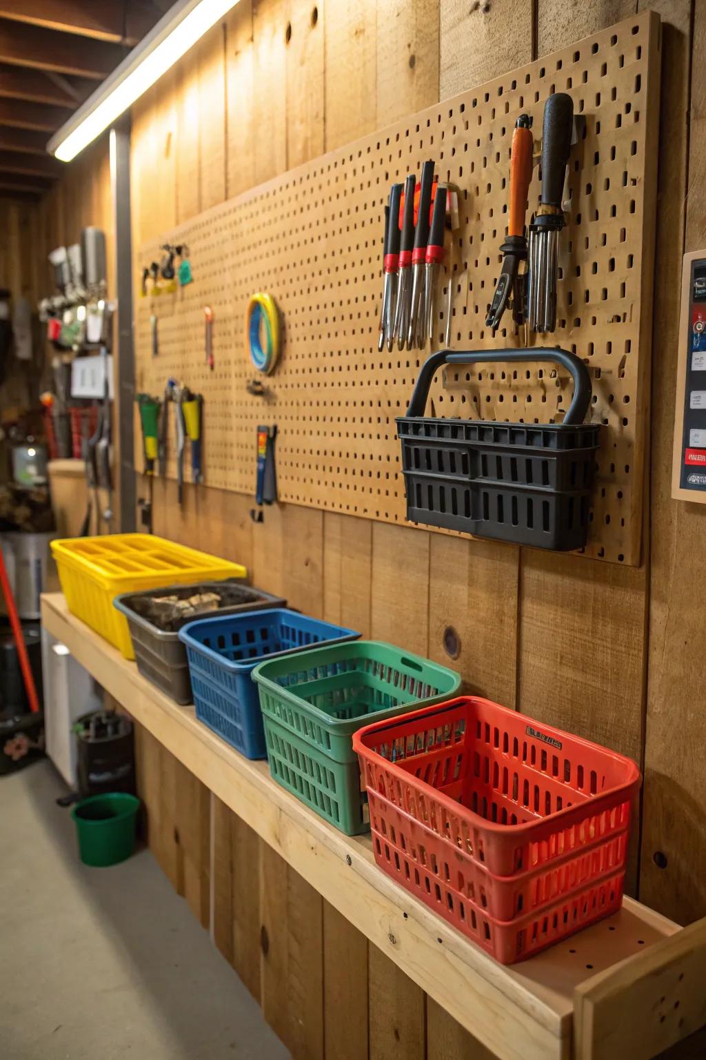 Transform your workspace with a custom pegboard setup—bring order to your paracord collection with style and precision.