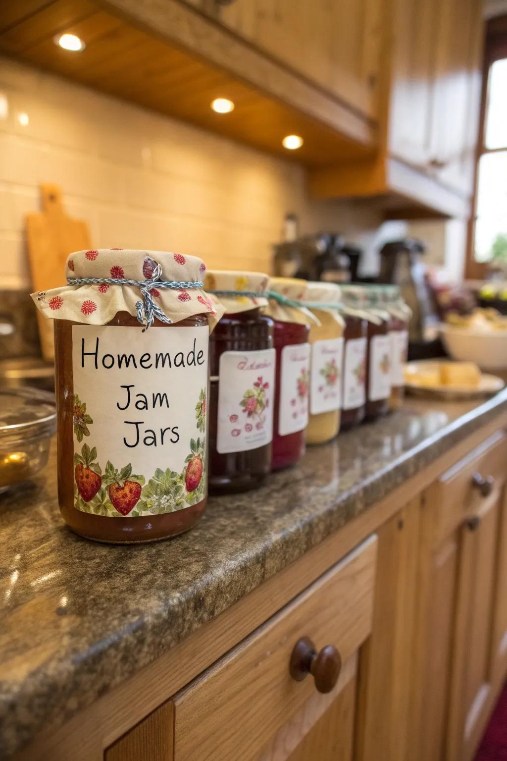 Sweeten your celebration with homemade jam jars.