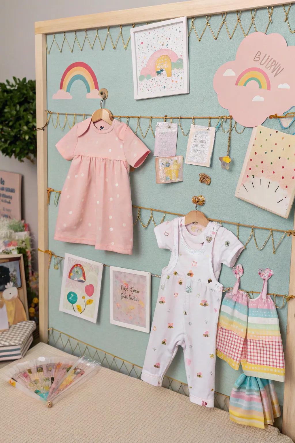 Create a cohesive display with themed outfits and backgrounds.