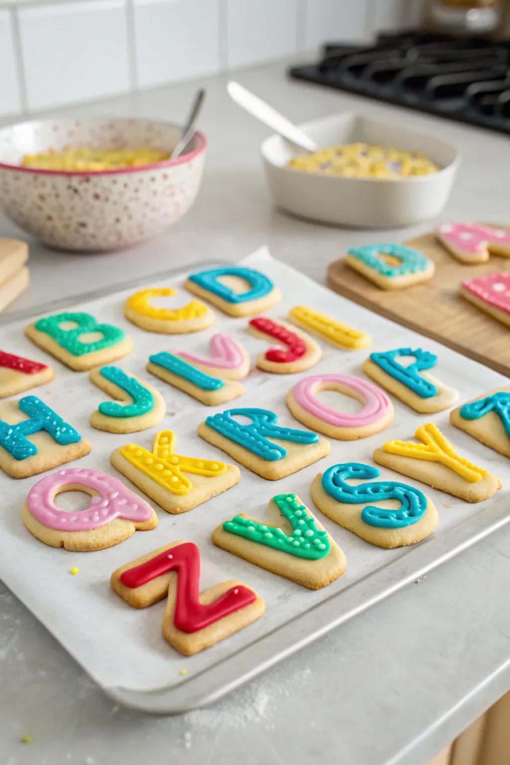 Tasty learning with alphabet-shaped cookies.