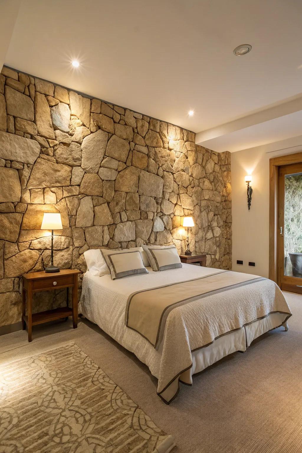 Natural stone walls bring an element of timeless beauty to any room.