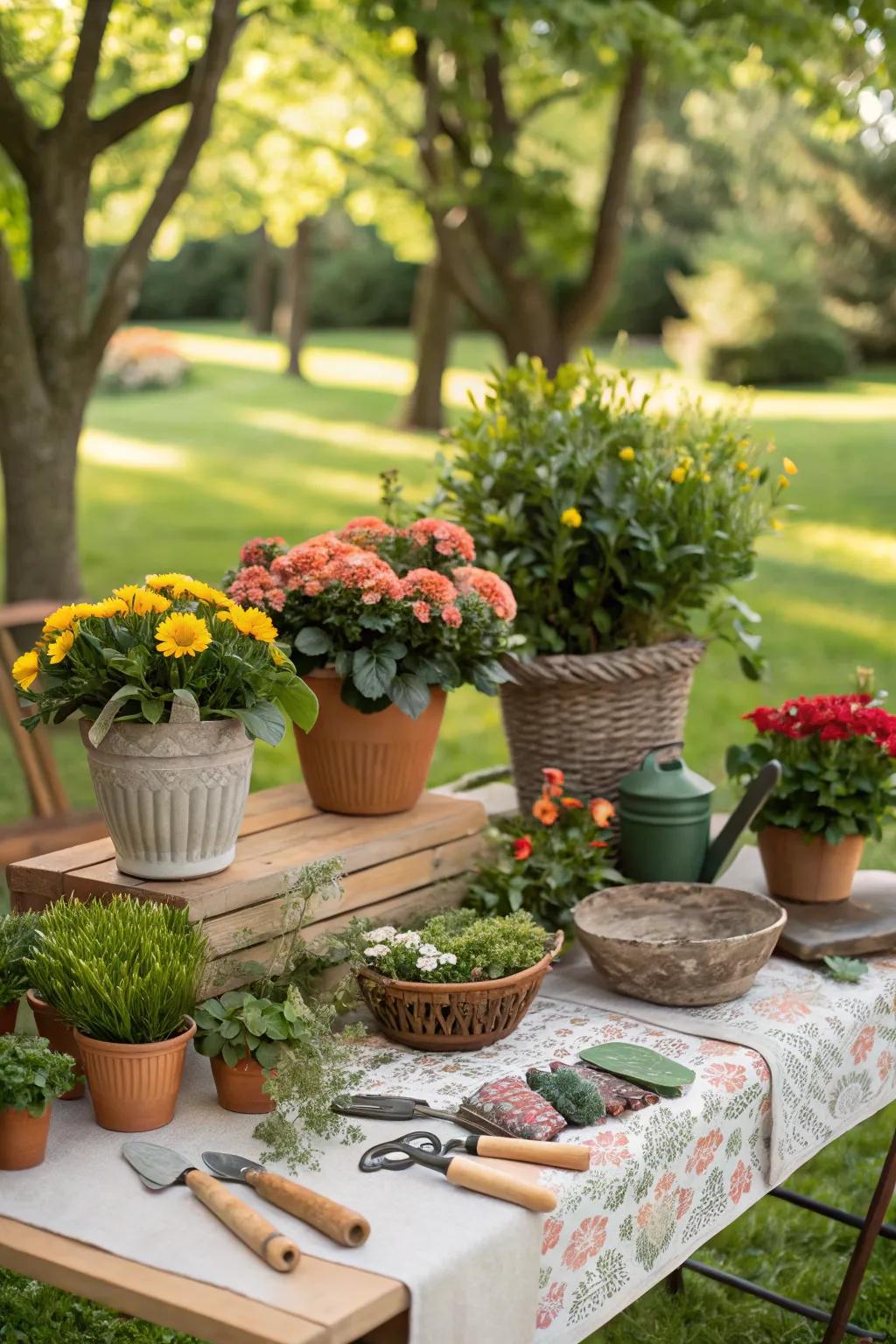 A garden memory table celebrating a love for horticulture.