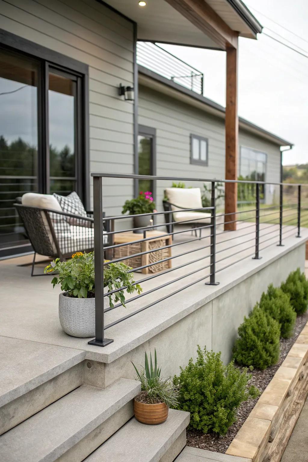 A custom railing enhances safety and style.