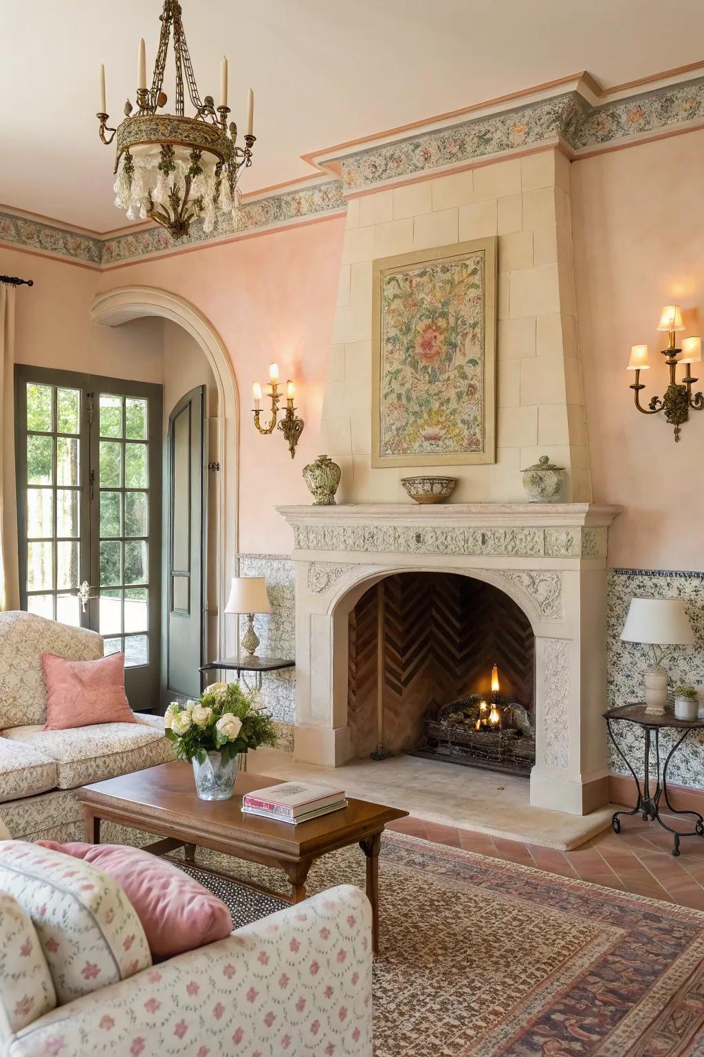 French country sconces add romantic elegance.