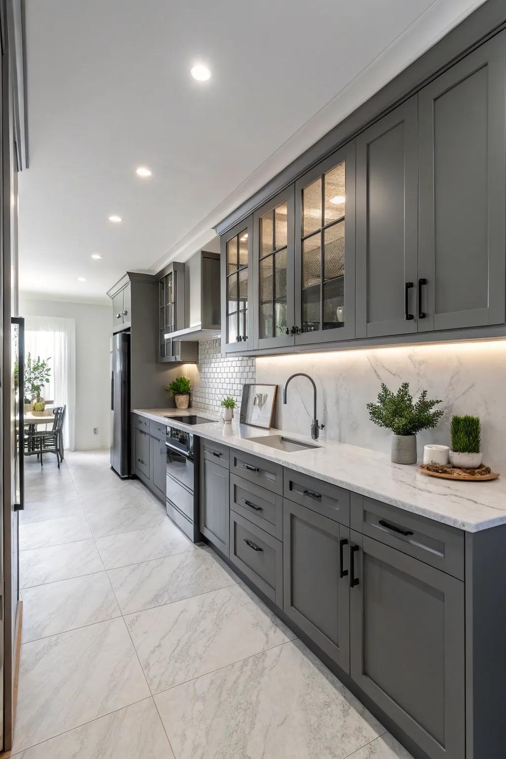 Graphite gray adds a contemporary edge to interiors.