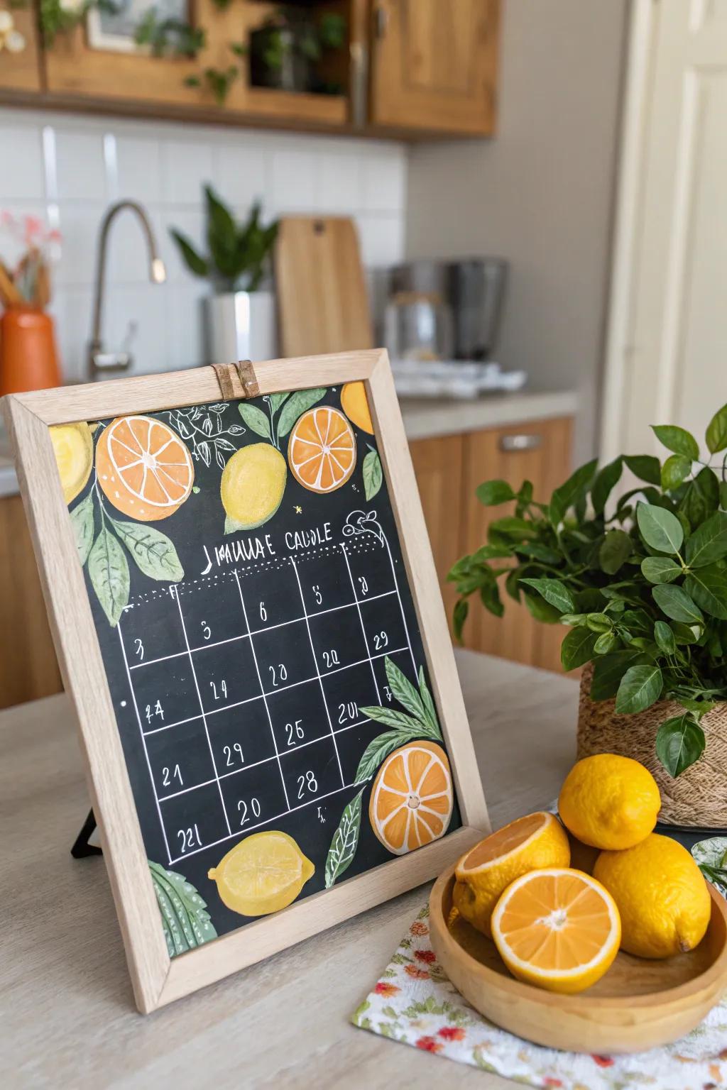 Wake up your senses with a citrus burst-themed calendar full of vibrant hues.