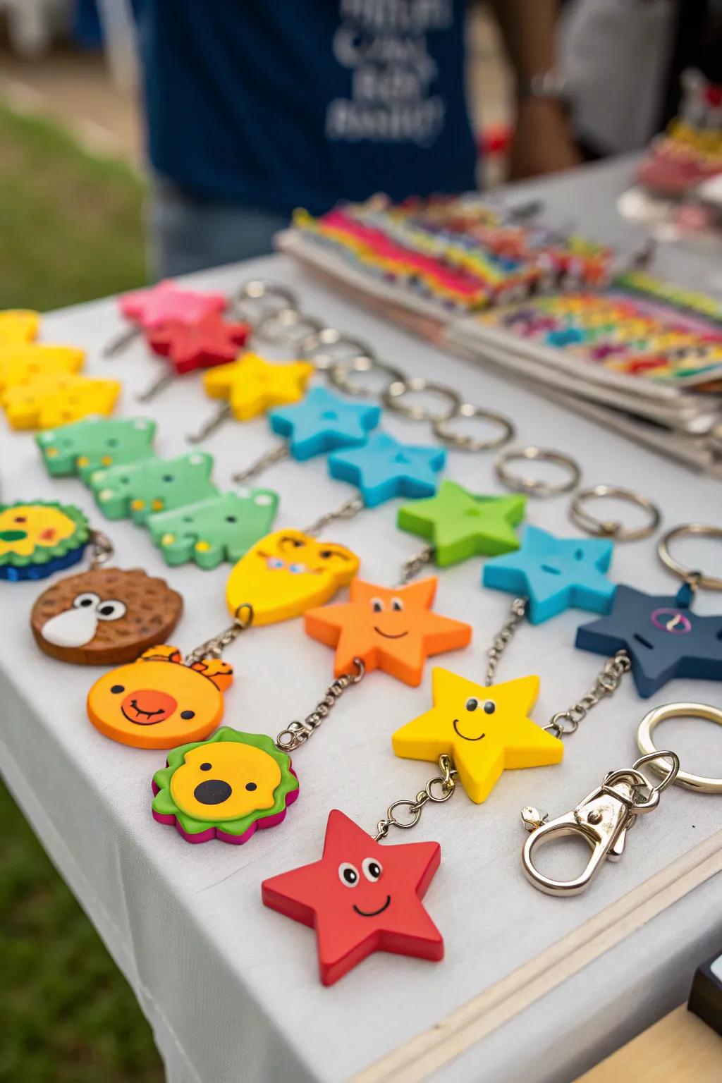 Keychains that serve as charming keepsakes from a memorable party.