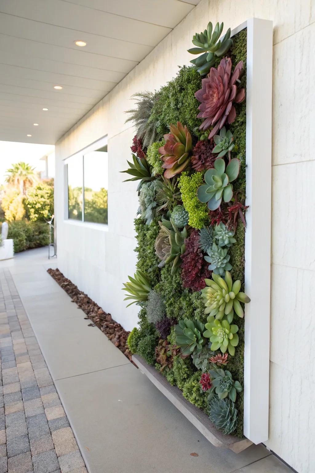 Succulents make for beautiful and dynamic wall art.