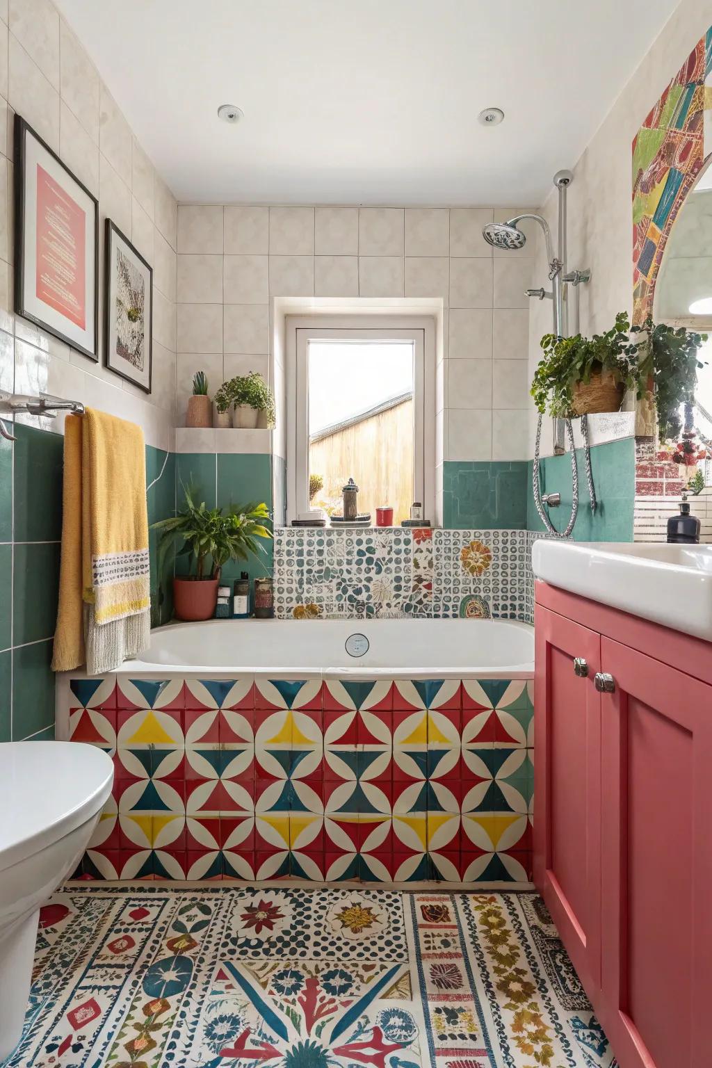 Patterned tiles can add personality and style to your bathroom.