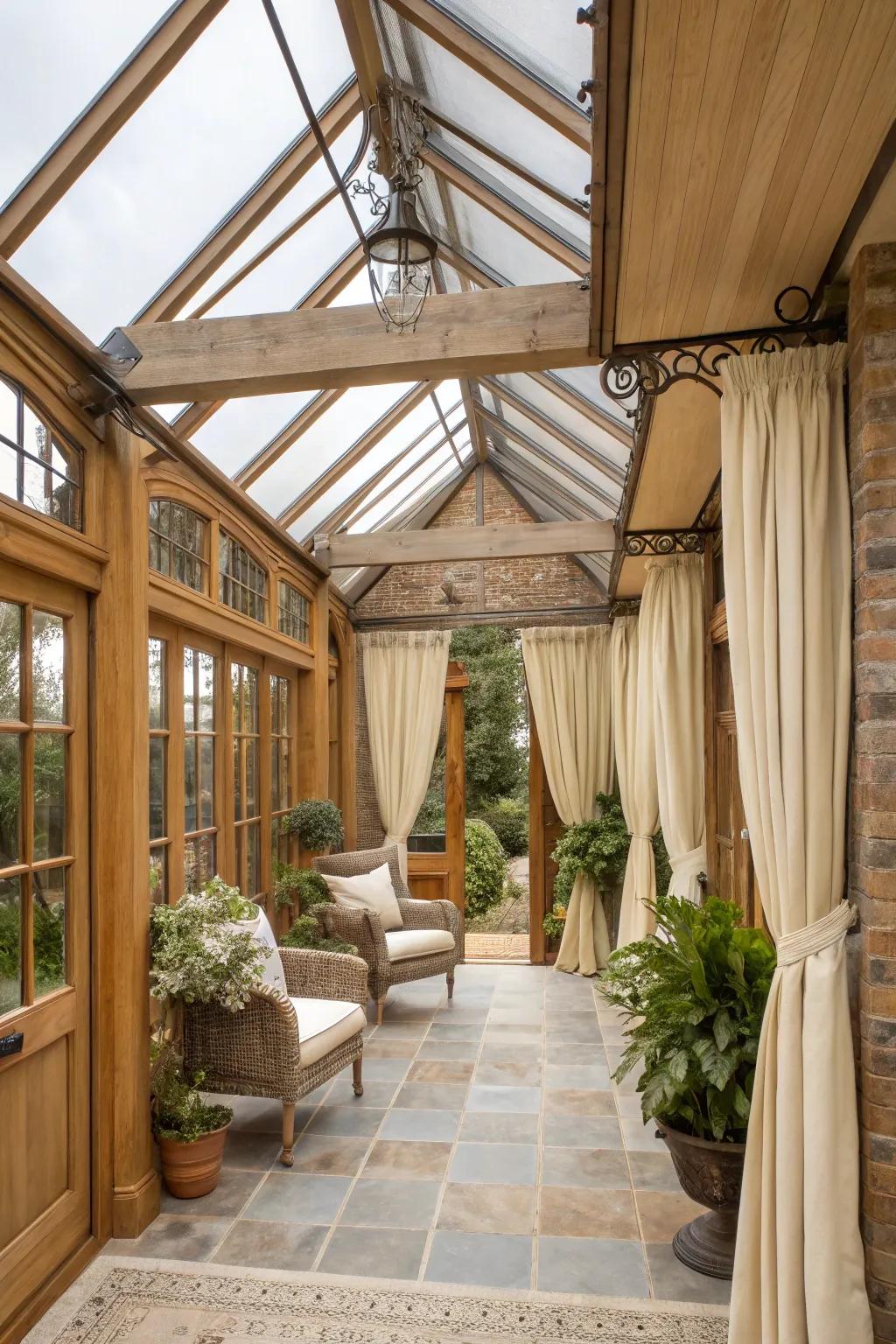 Add depth with a mix of textures in your orangery.