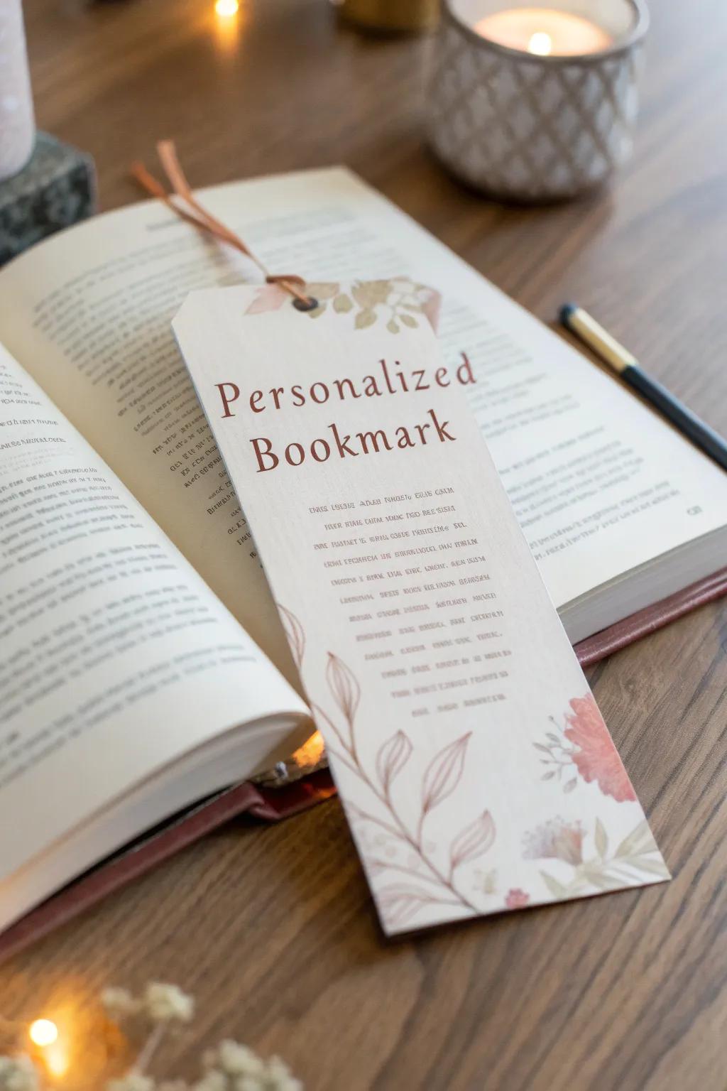 A personalized bookmark for the avid reader.