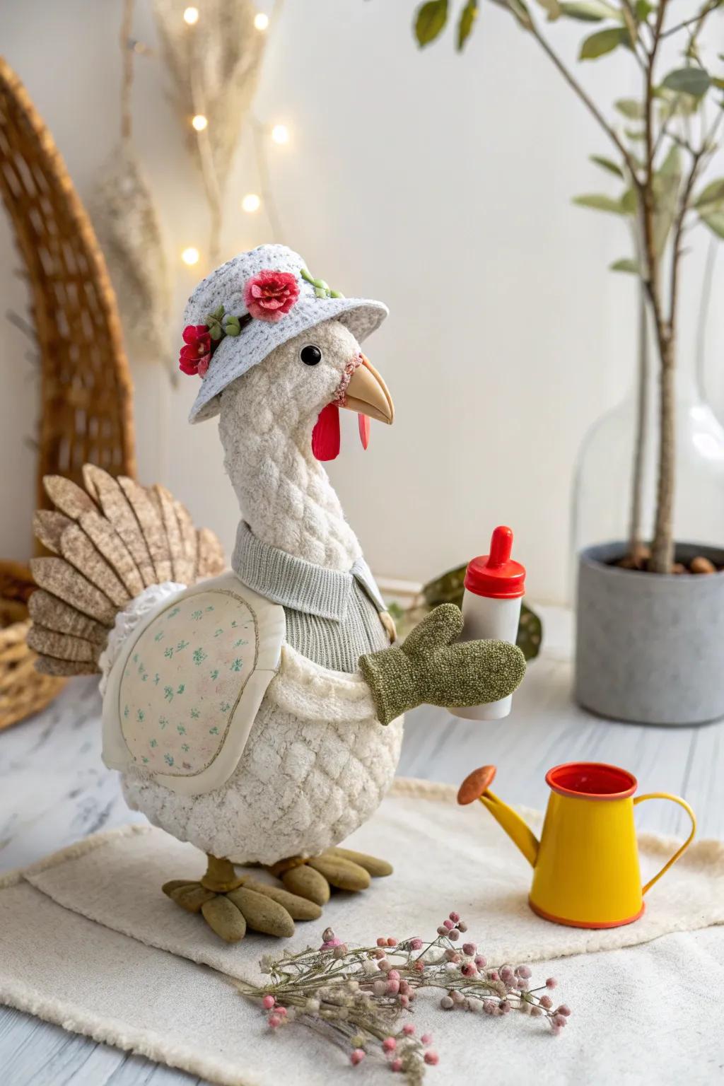 Meet the Gardener Turkey: A whimsical blend of creativity and charm, perfect for sparking joy in any minimalist space.