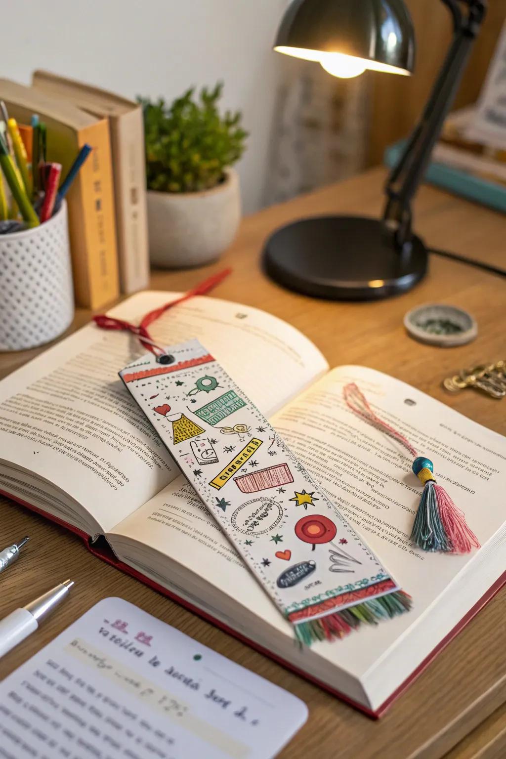 A bookmark to celebrate reading milestones.