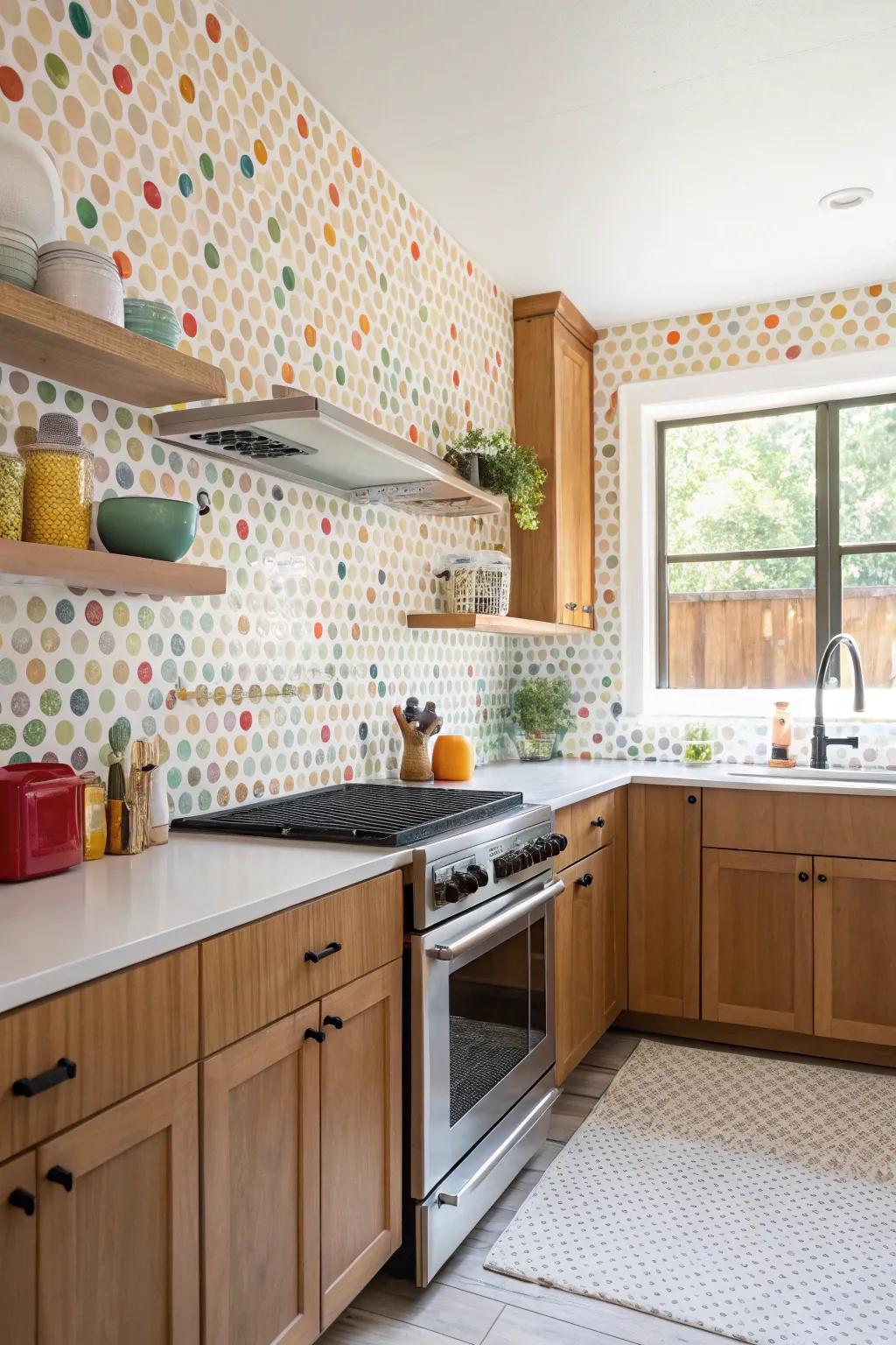 Penny tiles offer a playful and vintage-inspired pattern.