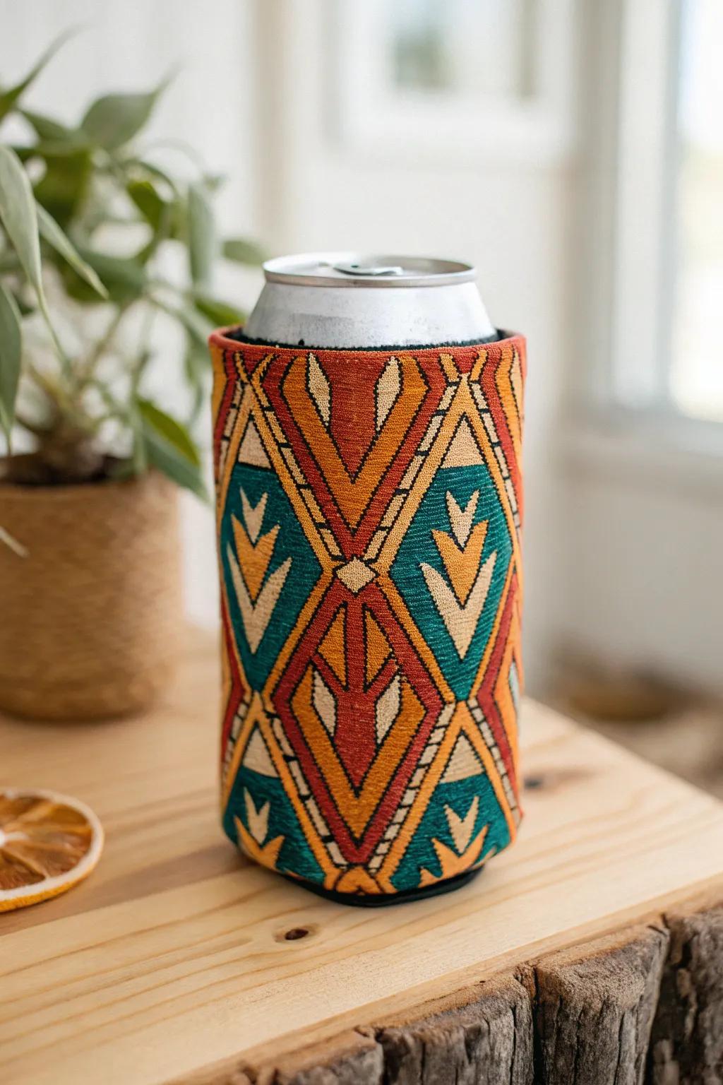 Embrace nostalgia with a vintage-inspired koozie that combines retro charm with modern minimalist aesthetics.