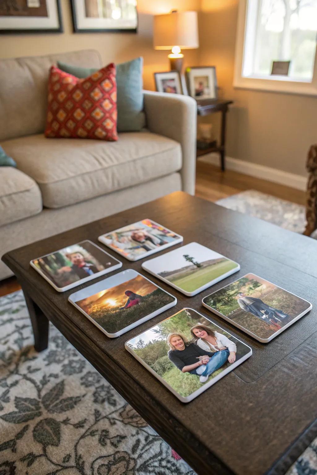 Personalized coasters that add a personal touch to gatherings.