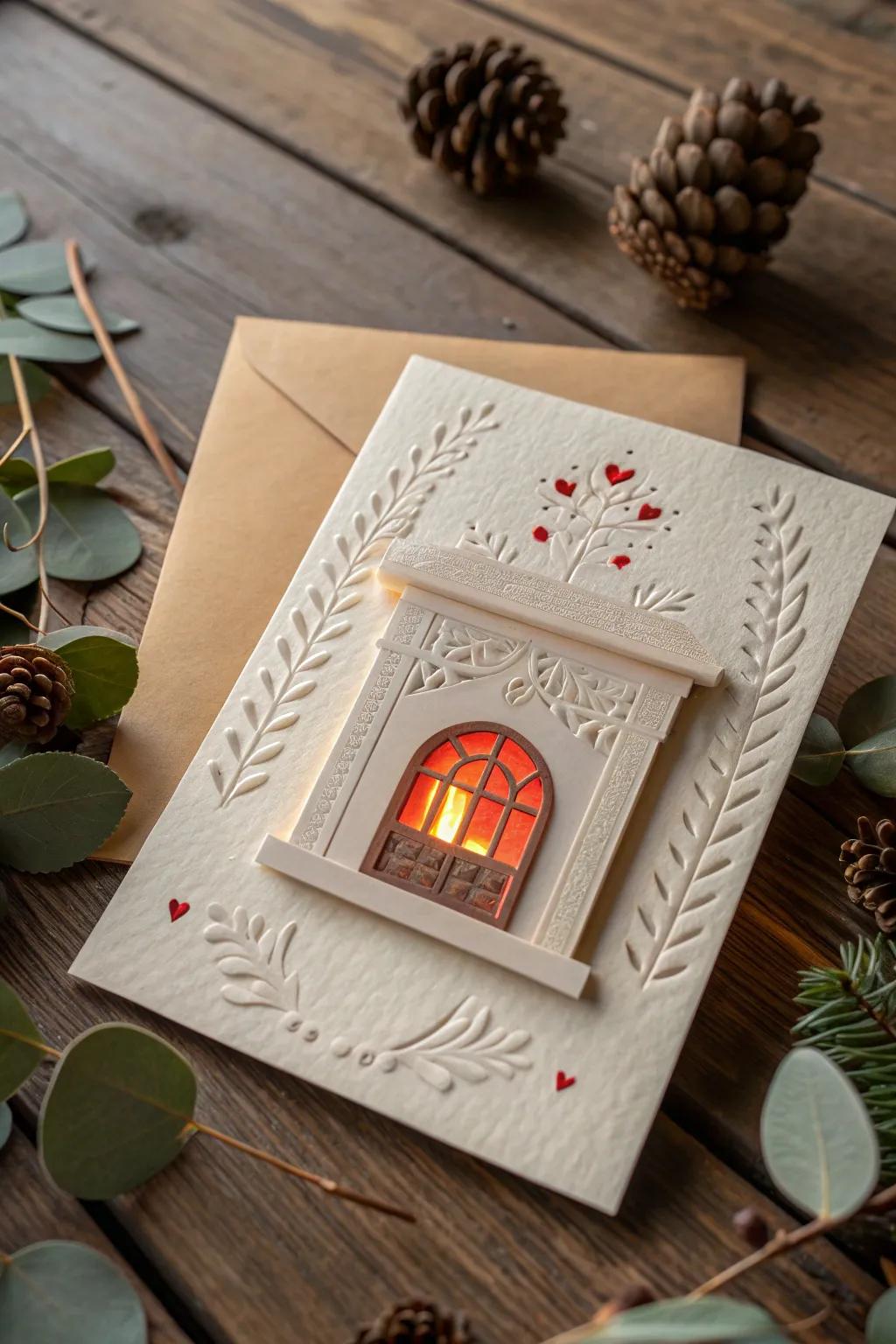 Send a spark of warmth and love with our Fireplace Glow Card—where Scandinavian minimalism meets cozy Boho vibes.
