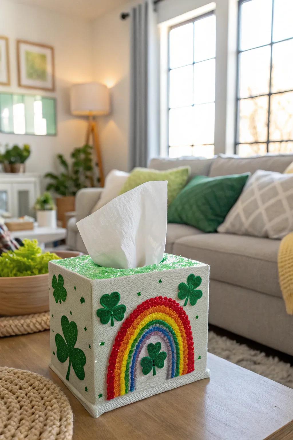 A tissue box trap that’s full of festive flair.