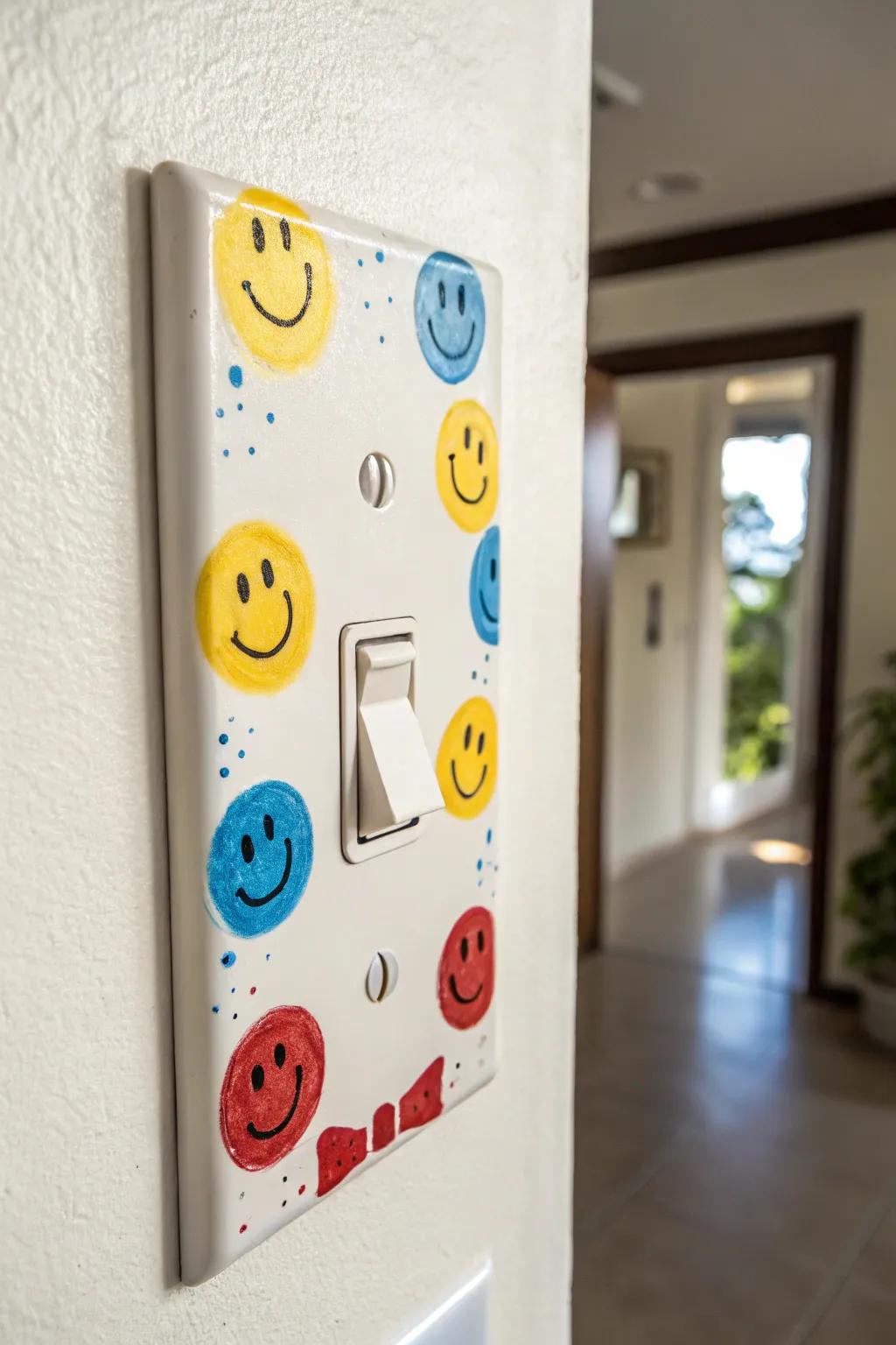 Brighten your day with a playful twist on the ordinary—emoji light switch art that sparks joy!
