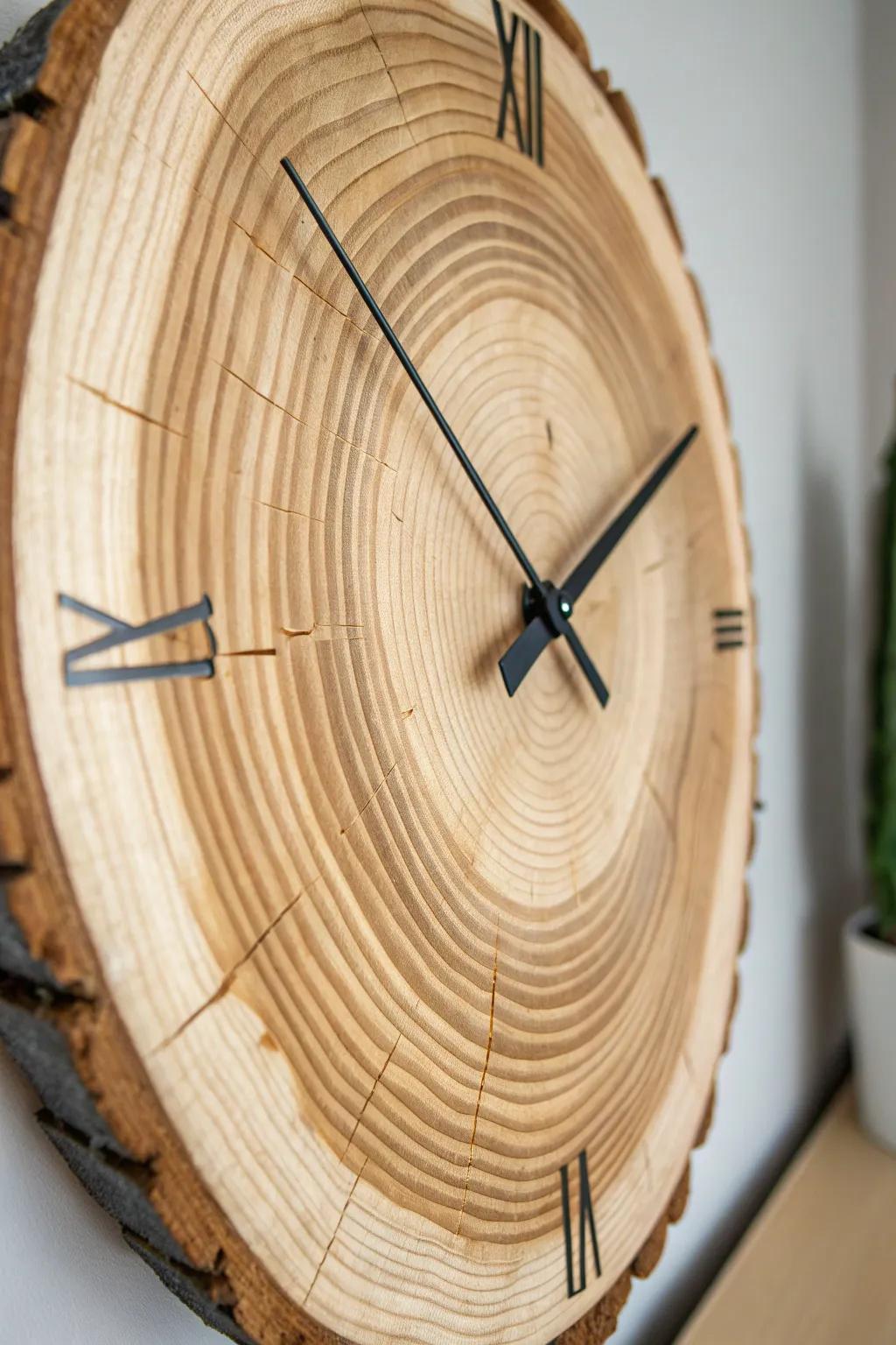 Elevate your space with the timeless charm of a log slice clock, blending nature with craftsmanship.