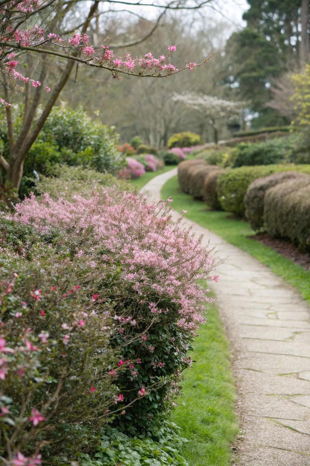 Guide your garden path with the vibrant beauty of loropetalum.