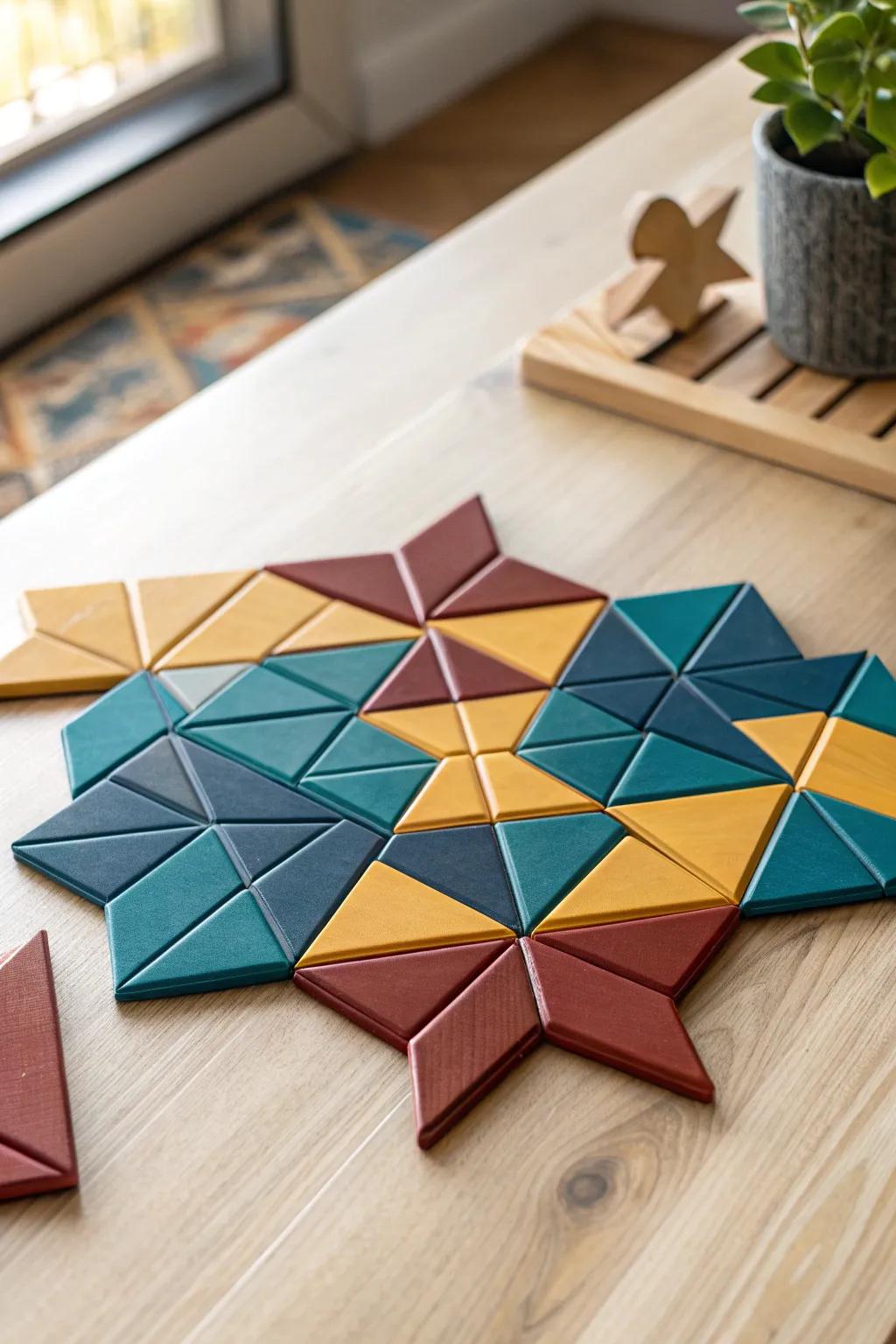 Craft your own stunning star patterns with magnetic tiles and let your creativity shine.